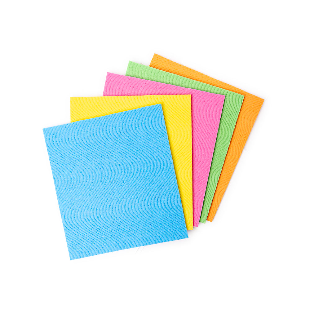 Kleaner Cellulose Cleaning Sponges | Pack of 5, 18 x 20cm, Assorted