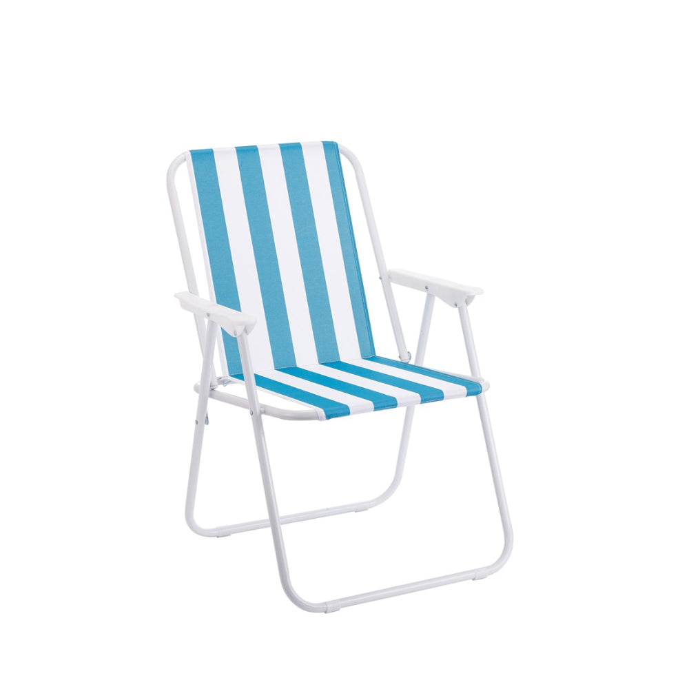 Lifestyle Living Striped Folding Garden Chair | High Back, Armrests