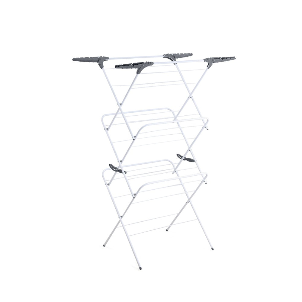 Airdra 3 Tier Concertina Clothes Airer - Foldable White/Grey