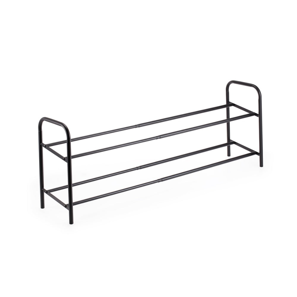 StoreUp 2 Tier Extendable Shoe Storage Rack | Black, Space-Saving