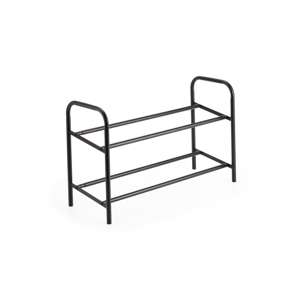 StoreUp 2 Tier Extendable Shoe Storage Rack | Black, Space-Saving