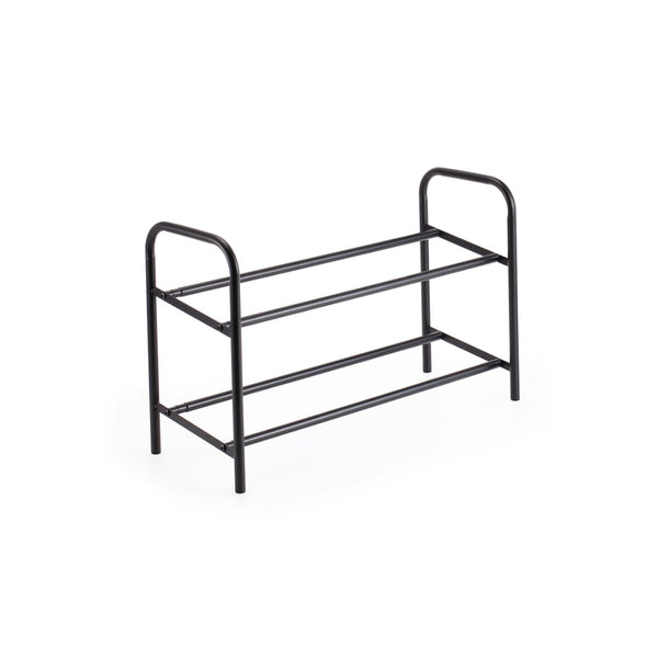 StoreUp 2 Tier Extendable Shoe Storage Rack | Black, Space-Saving