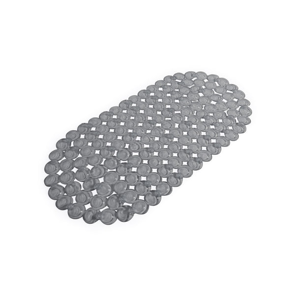 Lenza Anti-Slip Bath and Shower Mat | Grey, Oval, Suction Grip