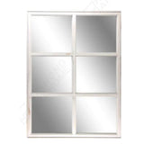 Black Six-Pane Window-Style Decorative Wall Mirror | 65 x 96cm