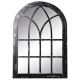 Gothic Arched Window Design Wall Mirror | Distressed Black, 60 x 90cm
