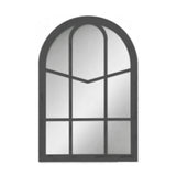 Arched Windowpane Wall Mirror | Black Frame, Divided Pane, 36 x 51cm