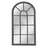 Black Arched Windowpane Wall Mirror | 35 x 70cm, Multi-Panel Frame