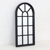 Black Arched Windowpane Wall Mirror | 35 x 70cm, Multi-Panel Frame