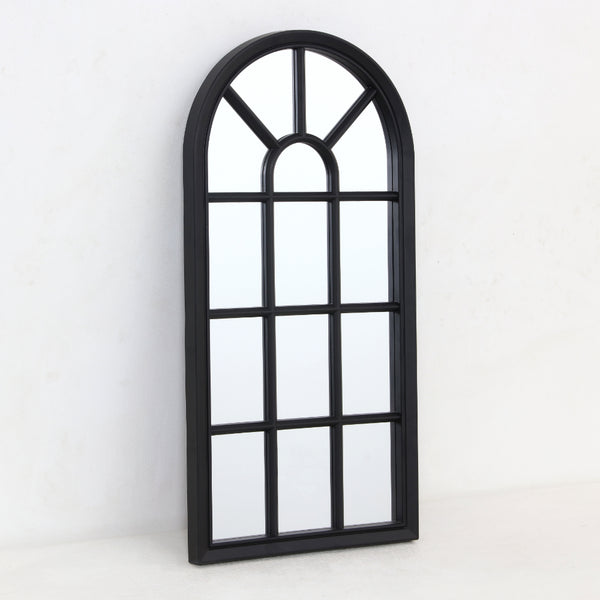 Black Arched Windowpane Wall Mirror | 35 x 70cm, Multi-Panel Frame
