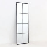 Black Metal Windowpane Wall Mirror | 40 x 120cm, Rectangular