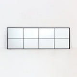 Black Metal Windowpane Wall Mirror | 40 x 120cm, Rectangular