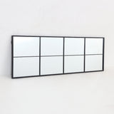 Black Metal Windowpane Wall Mirror | 40 x 120cm, Rectangular