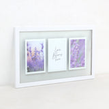 White Triple Photo Wall Frame with Botanical Art | 45 x 25cm