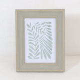 Sage Green Botanical Leaf Print Wooden Framed Wall Art | 5 x 7in