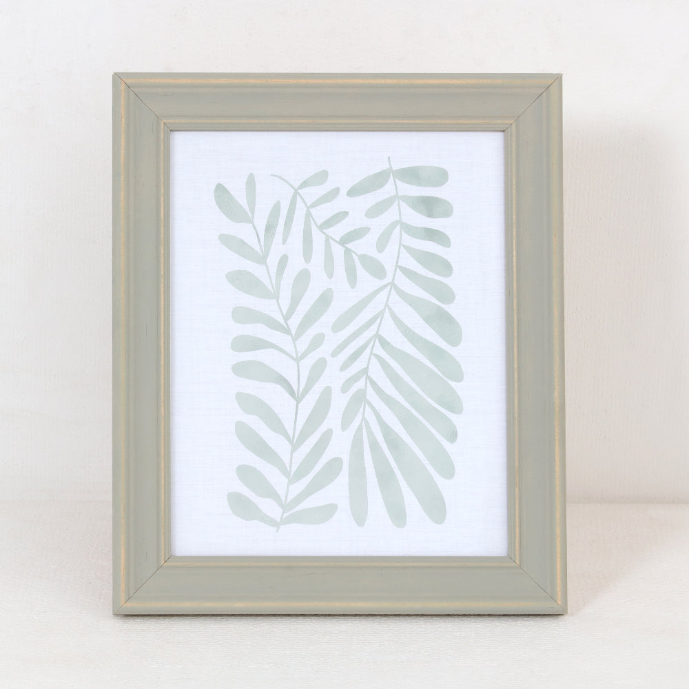 Sage Green Wooden Botanical Leaf Frame | 8 x 10in, Distressed Finish