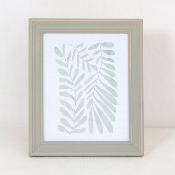 Sage Green Wooden Botanical Leaf Frame | 8 x 10in, Distressed Finish