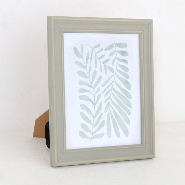 Sage Green Wooden Botanical Leaf Frame | 8 x 10in, Distressed Finish