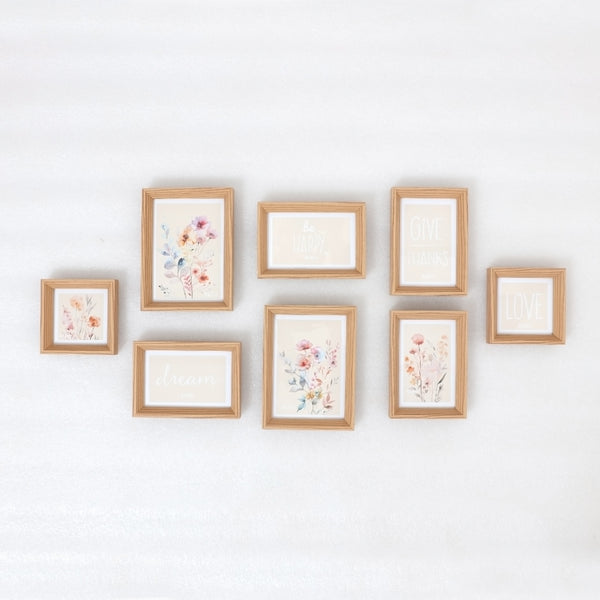 Natural Wood-Effect Photo Frame Gallery Set | 8 Pieces, Assorted Sizes