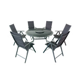 Riva 7 Piece Patio Furniture Set | 6 Seater, Outdoor, Anthracite