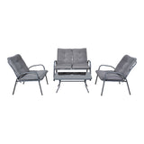 Porto 4 Seater Outdoor Garden Furniture Set | 4 Pieces, Grey