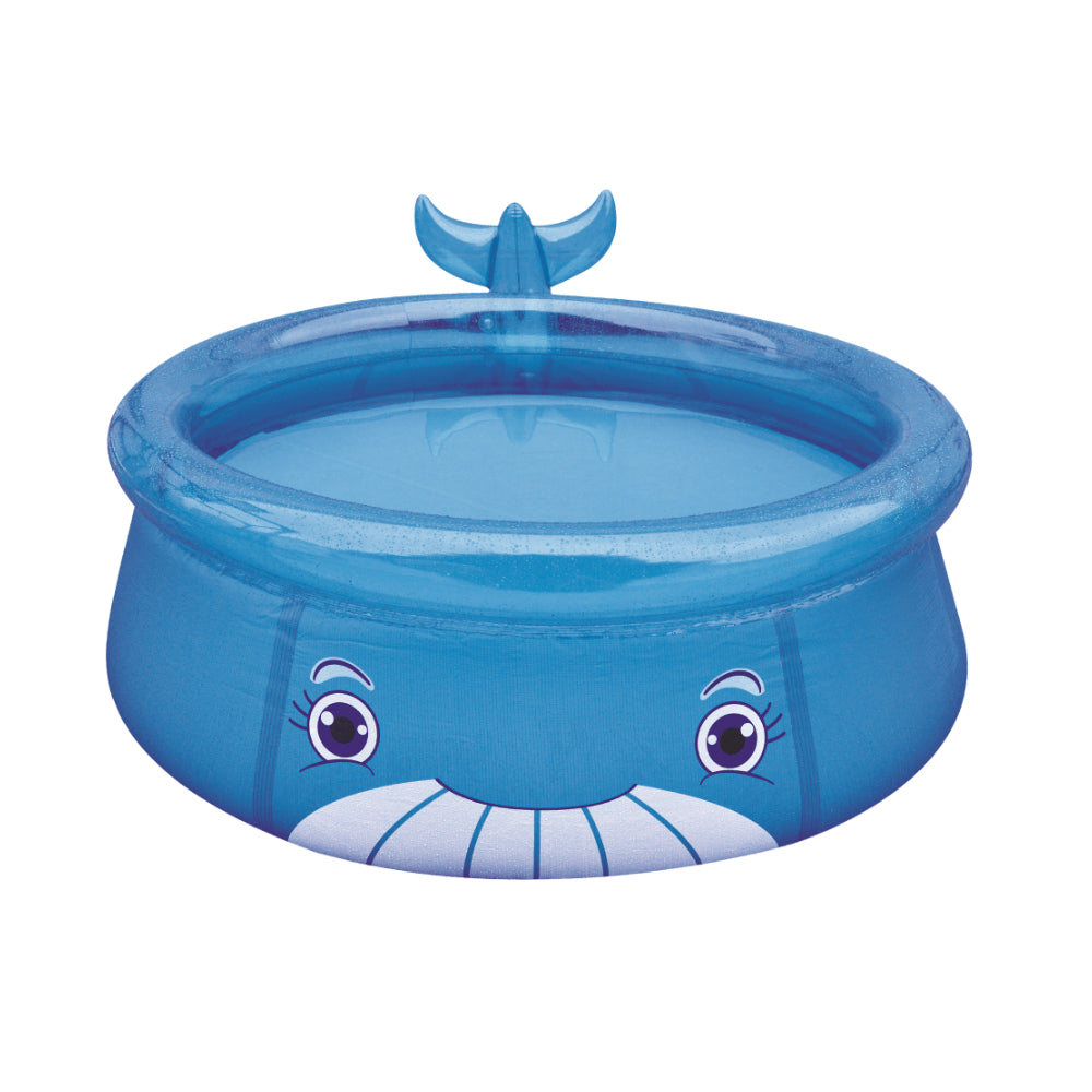 3D Blue Whale Inflatable Kids Paddling Pool | Spray Feature, 175 x 62cm