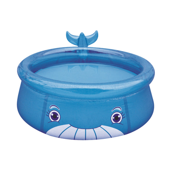 3D Blue Whale Inflatable Kids Paddling Pool | Spray Feature, 175 x 62cm