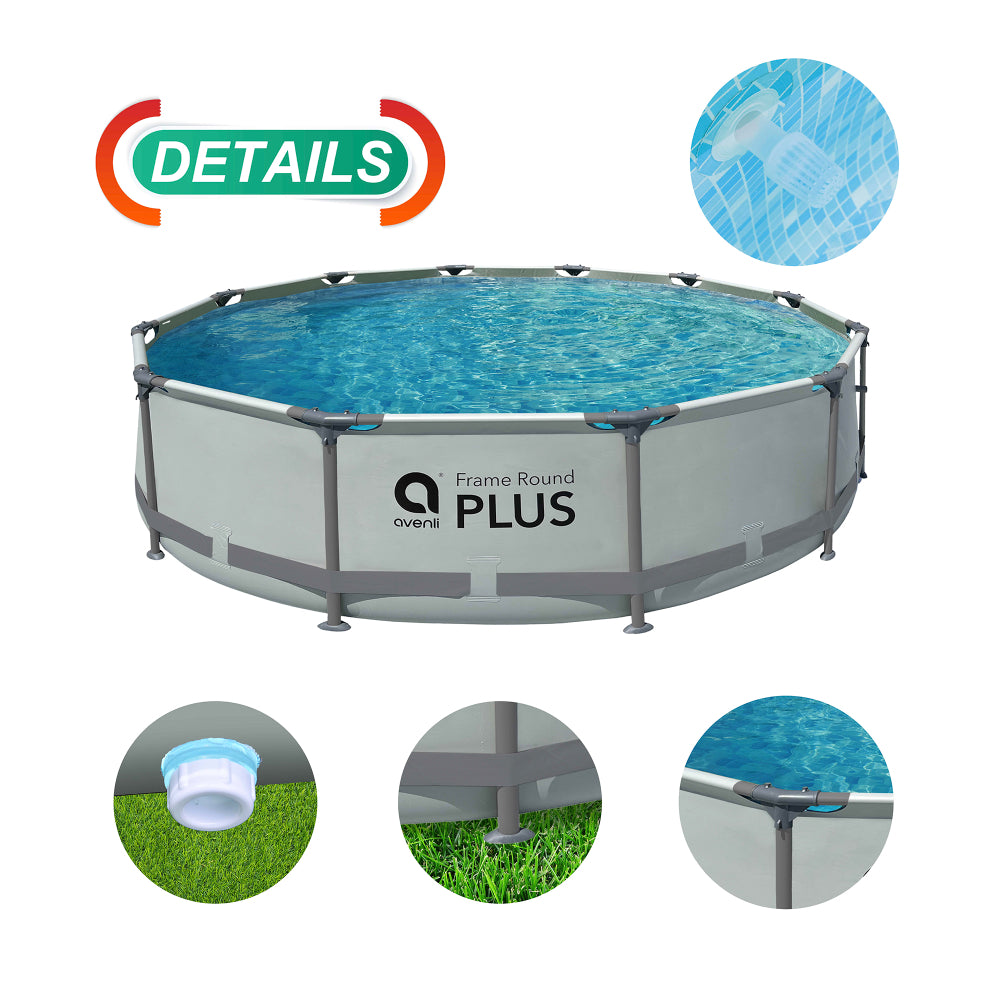 Grey Frame Plus Round Above-Ground Swimming Pool | 427 x 84cm