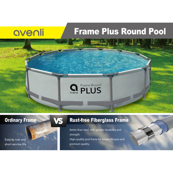Grey Frame Plus Round Above-Ground Swimming Pool | 427 x 84cm