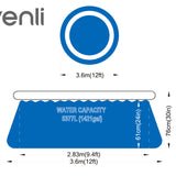 Blue Round Frame Above-Ground Pool | 3.66 x 76cm, External Support