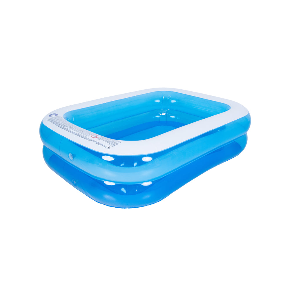 Blue Rectangular Inflatable Paddling Pool | 200 x 150cm, Dual Ring