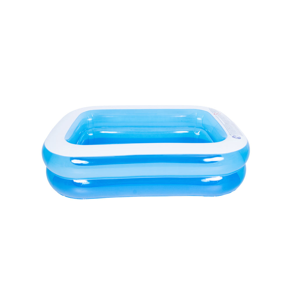 Blue Rectangular Inflatable Paddling Pool | 200 x 150cm, Dual Ring