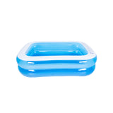 Blue Rectangular Inflatable Paddling Pool | 200 x 150cm, Dual Ring