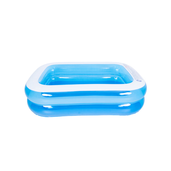 Blue Rectangular Inflatable Paddling Pool | 200 x 150cm, Dual Ring