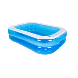Blue Rectangular Inflatable Paddling Pool | 200 x 150cm, Dual Ring