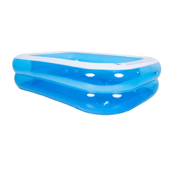 Blue Rectangular Inflatable Paddling Pool | 200 x 150cm, Dual Ring