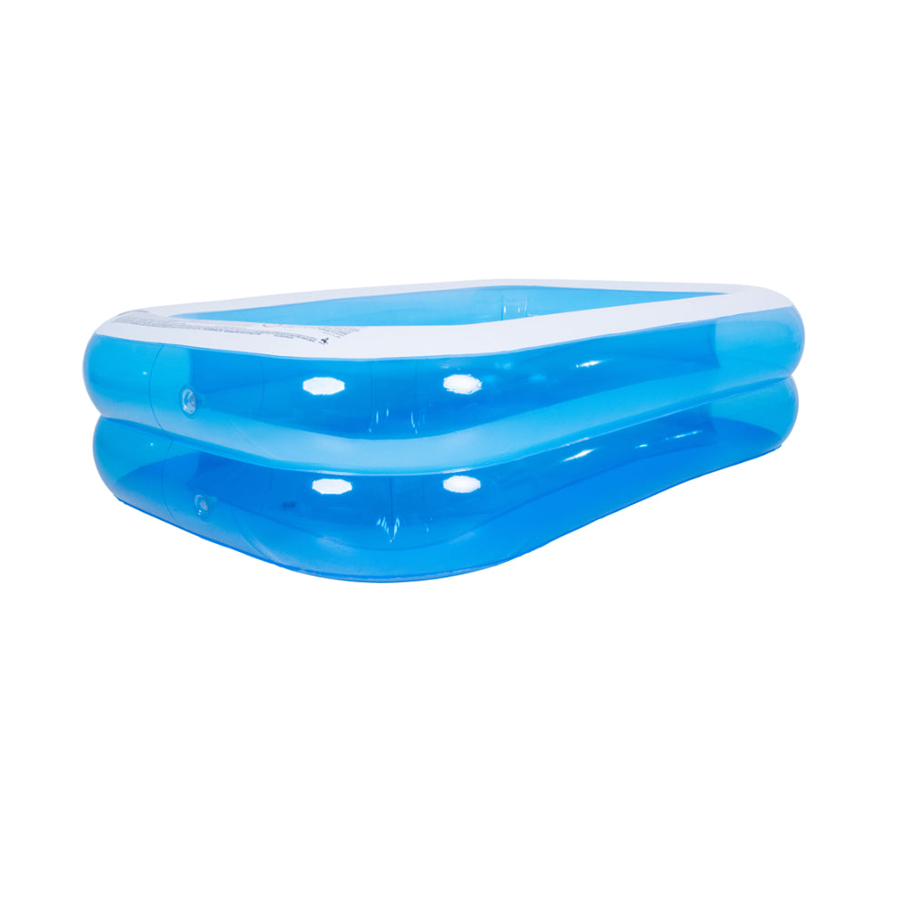 Blue Rectangular Inflatable Paddling Pool | 200 x 150cm, Dual Ring