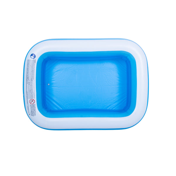 Blue Rectangular Inflatable Paddling Pool | 200 x 150cm, Dual Ring