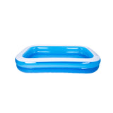 Blue Rectangular Inflatable Family Pool | 305 x 183cm, Cushioned Sidewalls