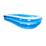 Blue Rectangular Inflatable Family Pool | 305 x 183cm, Cushioned Sidewalls