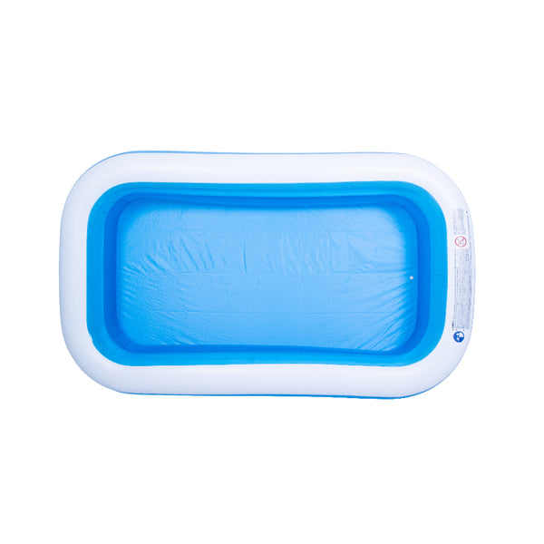 Blue Rectangular Inflatable Family Pool | 305 x 183cm, Cushioned Sidewalls