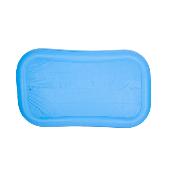 Blue Rectangular Inflatable Family Pool | 305 x 183cm, Cushioned Sidewalls