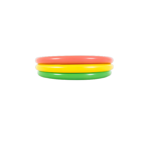 Colourful 3-Ring Inflatable Paddling Pool | Multicolour, Cushioned Base