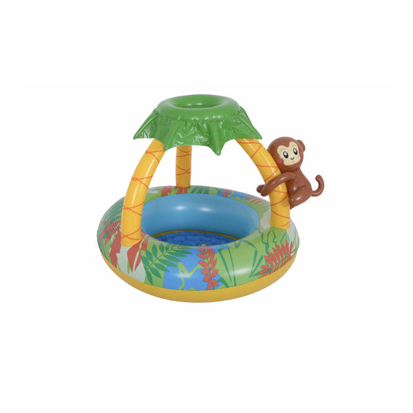 Monkey Tropical Baby Inflatable Pool | Palm Canopy, Jungle Design