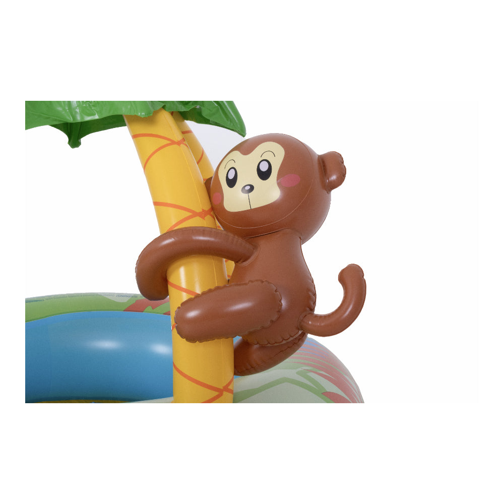 Monkey Tropical Baby Inflatable Pool | Palm Canopy, Jungle Design