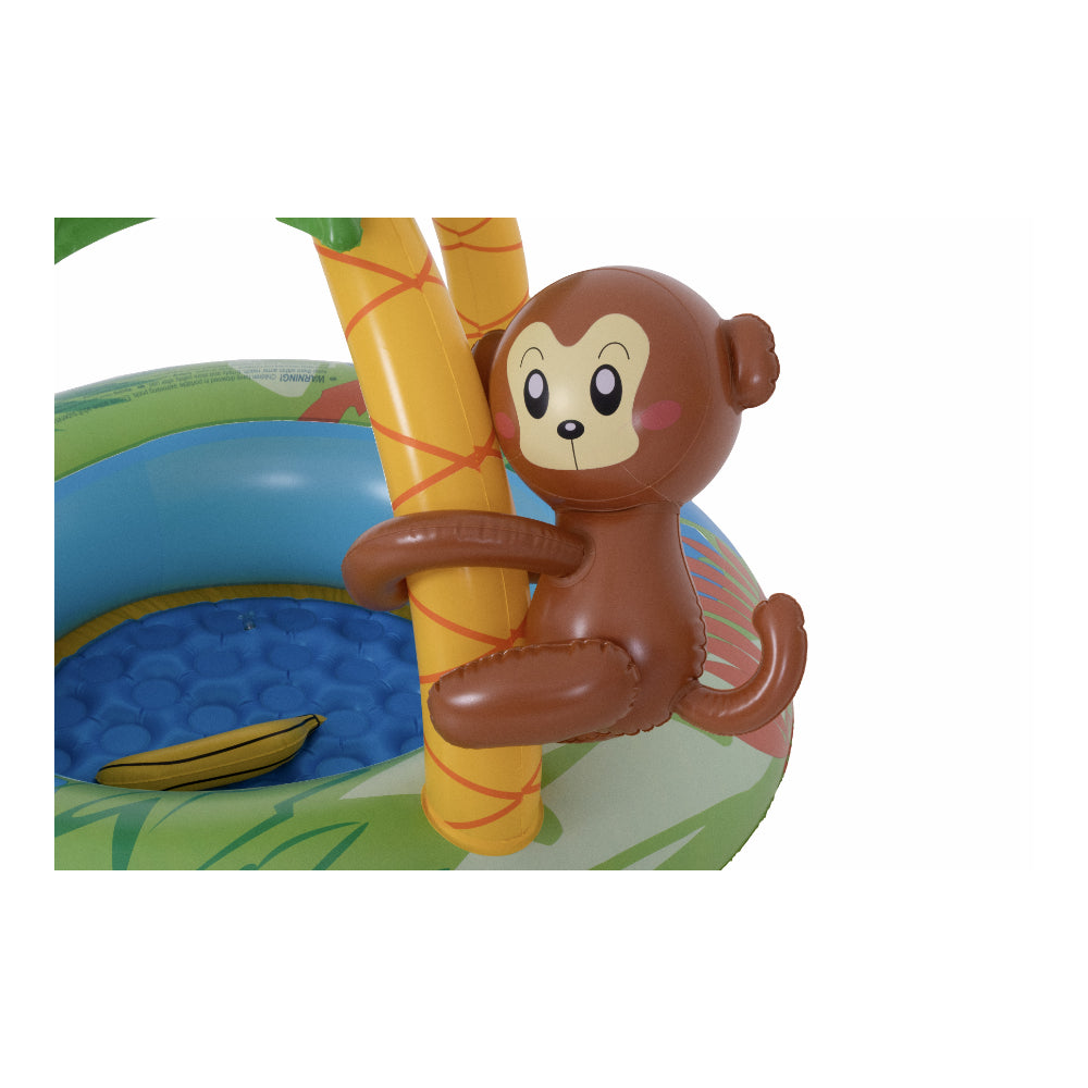 Monkey Tropical Baby Inflatable Pool | Palm Canopy, Jungle Design