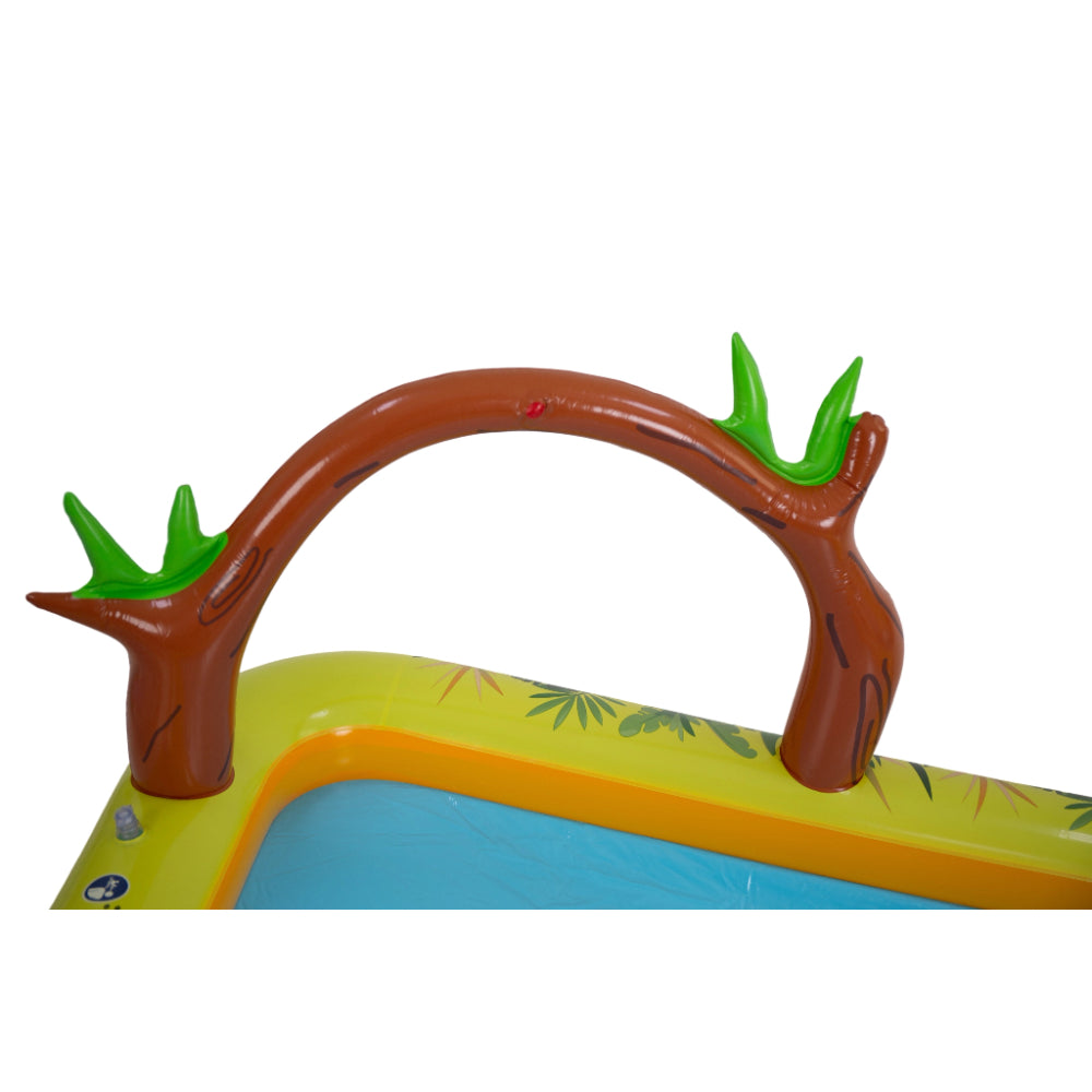 Jungle Animal Inflatable Spray Pool with Slide | 214cm, Multicolour