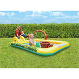 Jungle Animal Inflatable Spray Pool with Slide | 214cm, Multicolour