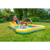 Jungle Animal Inflatable Spray Pool with Slide | 214cm, Multicolour