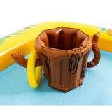 Jungle Animal Inflatable Spray Pool with Slide | 214cm, Multicolour