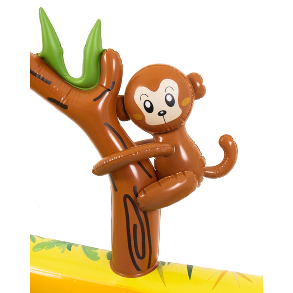 Jungle Animal Inflatable Spray Pool with Slide | 214cm, Multicolour